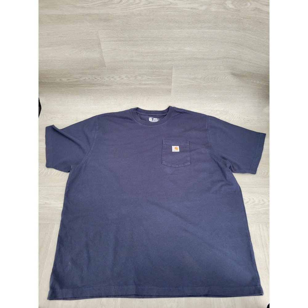 Carhartt Loose Fit Pocket T-Shirt Men's 2XL Blue Cotton Crew Neck Workwear Tee